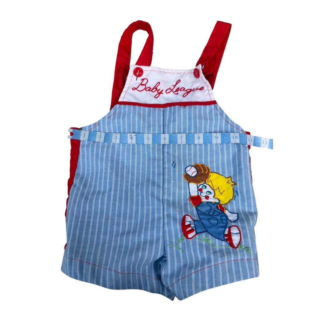 Cotton Candy by Catton Bros Vintage Baseball Romper Sunsuit 3-6 M - Picture 7 of 9